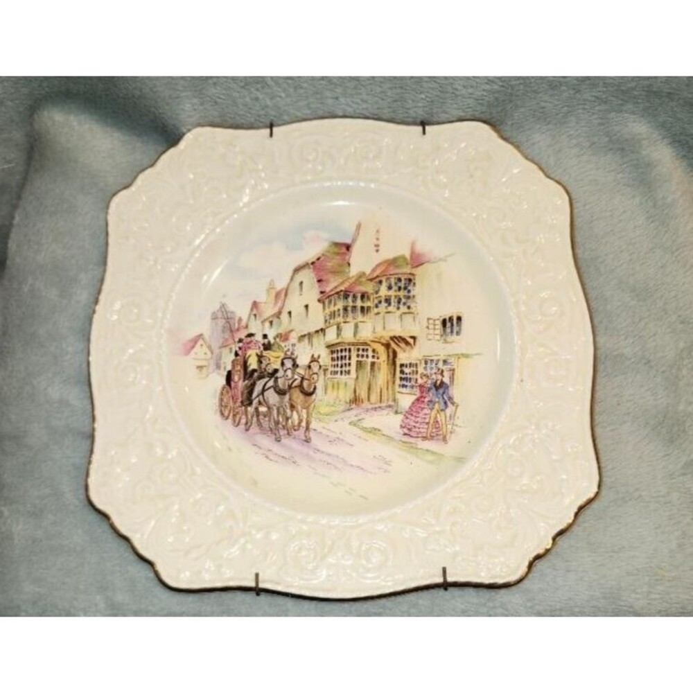 T10 Vintage Royal Winton Grimwades Plate  "HAPPY DAYS" Hand Painted England